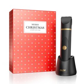 Electric Body Hair Trimmer - Groin Trimmer for Men - Bikini Trimmer Women - Wet/Dry Shaver Groomer, Replaceable Ceramic Blade Heads, USB Recharge Dock, Hygiene Razor, Christmas Gift Wrapping, Black