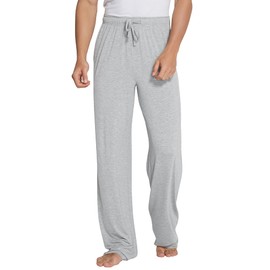 WiWi Bamboo Viscose Pajama Pants for Men Tall Sleep Bottoms Big Warm Long Pj Lightweight Lounge Sweatpants S-XXL, Light Heather Grey, Small