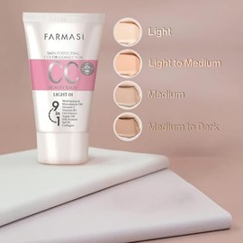 FARMASi CC Color Control Cream, Natural and Flawless Finish, Enriched Formula with Multimineral & Spf 25+, All-Day Hold, All Skin Types, 1.7 fl. oz / 50 ml (Light)