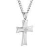 Men's Stainless Steel Flared Cross Pendant with Brushed Finish on