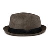 Lightweight Porkpie Fedora Sun Hat - Coffee Brown (Small/Medium)
