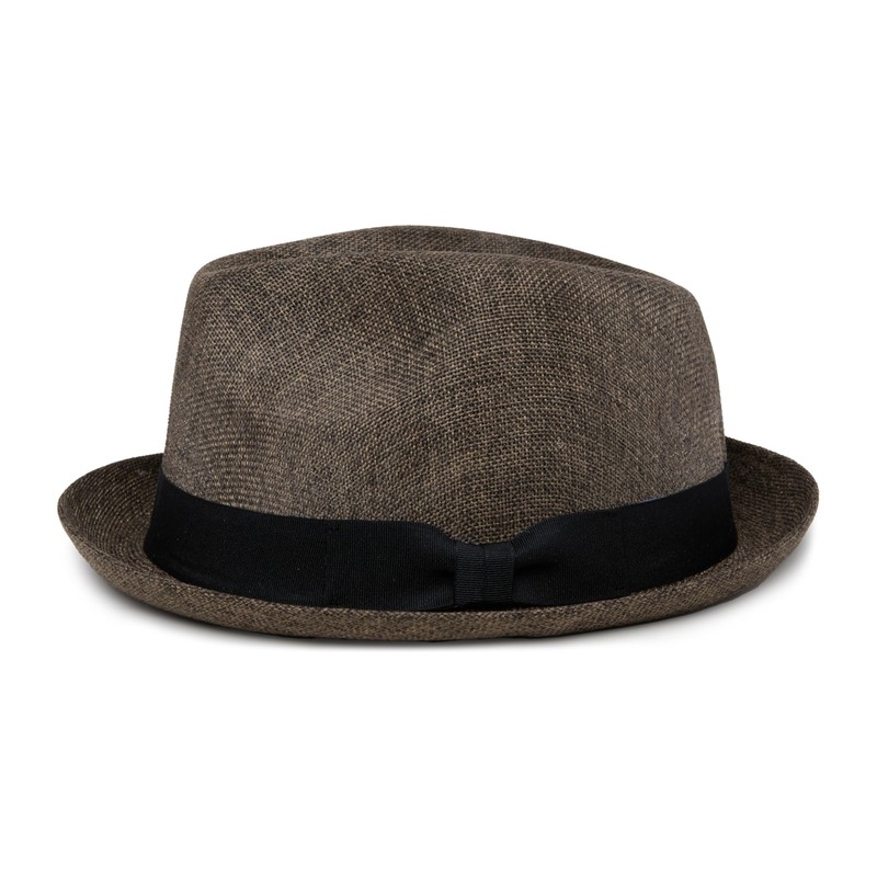 Lightweight Porkpie Fedora Sun Hat - Coffee Brown (Small/Medium)