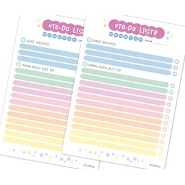 To Do Listen Pad - Planner Including Prioritization and Task Distribution, 50 Sheets of A5 Daily Planner or Weekly Planner - Colourful ToDo Notepad for Home & Office - Daily Planner for Checking Off