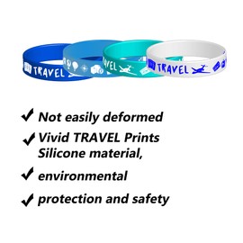 CupaPlay 24 Travel Theme Adventure Rubber Bracelets Bon Voyage Let The Adventure Begin Awaits Going Away Retirement Party Supplies Decorations Baby Shower Silicone Wristbands Party Favors