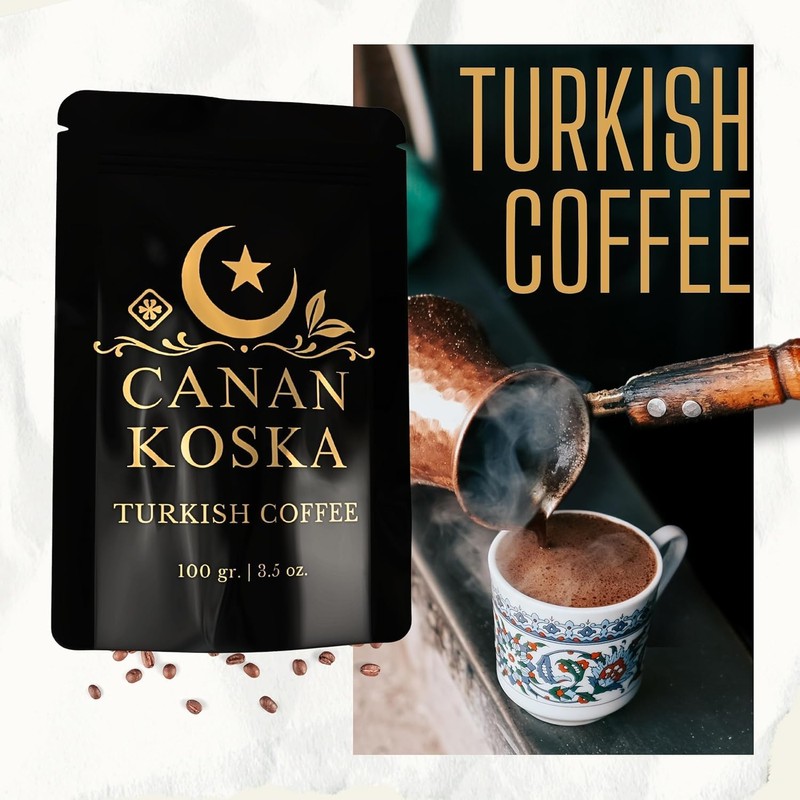 Canan Koska Turkish Coffee Medium Roast Ground Coffee 100% Arabica,