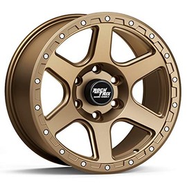 RockTrix RT112 17 inch Wheel Compatible with 01-21 Toyota Tacoma 6x5.5" (6x139.7) Bolt Pattern, 17x9 (-12mm Offset), 106.1mm Bore, Matte Bronze, Also fits 02-21 4Runner, FJ Cruiser, 99-06 Tundra - 1pc