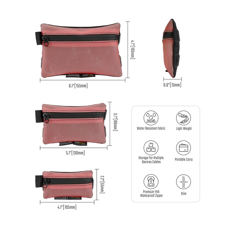 TACTICAL GEEK Storage A5 EDC Storage Pouch Set, Multi-Purpose Hook