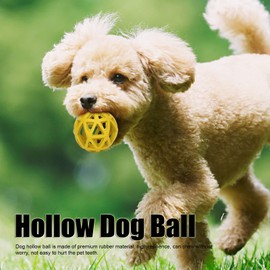 Asixxsix Hollow Dog Ball, Rubber Dog Toy Puzzle Ball Bite Resistant Dog Hollow Ball Toy Fun Interactive Chewing Pet Toy Ball, Lightweight and Portable Pet Toy for Dogs Cats Pets (L)