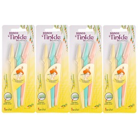 Tinkle Dermaplaning Tool 12ct, Dermaplane Razor for Women, Safe and Easy Peach Fuzz Remover, Eyebrow Trimmer with Protective Cover (4 Packs of 3)