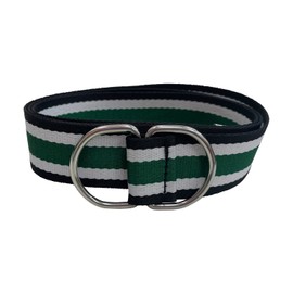 Trimming Shop 34mm Canvas Belt with Double D-Ring Buckle for Men & Women, Adjustable Waistband Braided Webbing Belt for Formal and Casual Wear, Dresses, Tri-Colour
