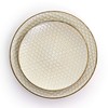 Elama Geometric Embossed Stoneware Honeycomb Pattern Tableware, Set, Ivory