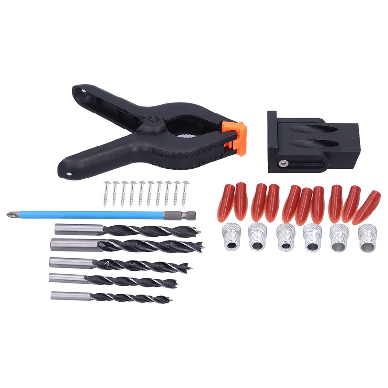 35Pcs Oblique Hole Locator Drill Guide Aluminum Alloy Bit Screw