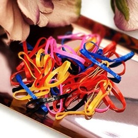 헤어고무줄 대용량 묶기 고무줄 옛날 밴드 헤어 (WFIZUAD) Hair Rubber Bands Bulk - Old Style Hair Bands (WFIZUAD)