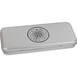 Azeeda 'Scout Compass' Metal Hinged Stationery Tin/Storage Box (TT00122563)