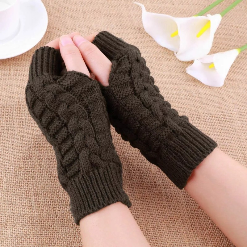 Patry Deluxe Guantes Sin Dedos Invierno Frío Strech Navidad Regalo
