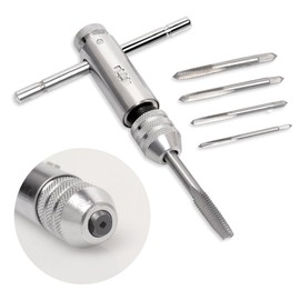 Tap Set, Hand Tap Set, M3, M4, M5, M6, M8 Hand Tap Set for External Thread, Tap with Adjustable T-Handle Tap Wrench