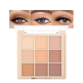 Erinde Matte Eyeshadow Palette - 9 Nude Tones, Long-Lasting Waterproof Matt Eyeshadow Palette, Cream Long Lasting Eye Makeup