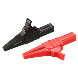 sourcing map 1 Pair Alligator Clip Adapter Extender 4mm Banana Jack 1000V 30A Test Clamp Full Shroud Insulated Red and Black