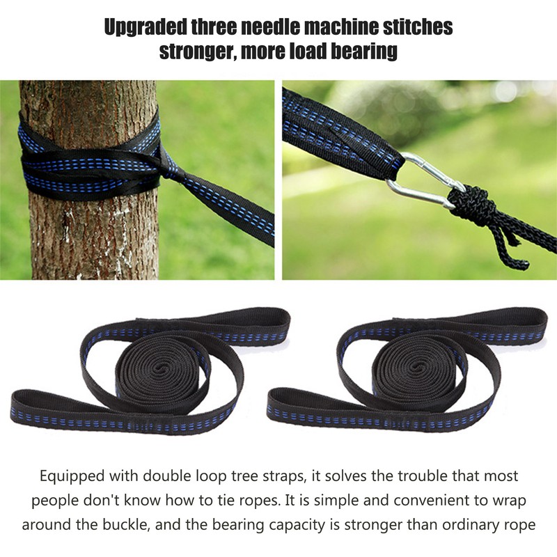 Double Portable Hammock Quick Drying Nylon Camping Hammock with Tree