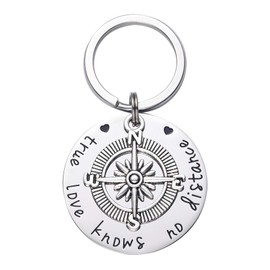 LParkin True Love Knows No Distance Best Friend Keychain Boyfriend Girlfriend Keychain Long Distance Relationship Gifts, Keychain, Medium