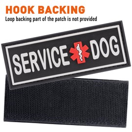 Dogline Service Dog Patch for Harness and Vest Removable 3D Rubber Patches Hook Backing for Small or Large Working Dogs