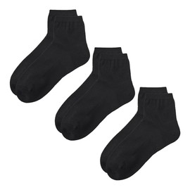 Gunze Acedron Socks, 3 Pairs Set, Short Length, Women's, Black