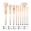 ZOREYA 10pcs Pearl White Portable Professional Makeup Blending Brushes Set