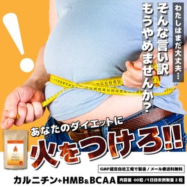 カルニチン+HMB＆BCAA 60粒 ダイエットサプリメント 燃焼系ダイエット αリポ酸 ブラックジンジャー サラシアエキス 白インゲン デキストリン ジム 運動