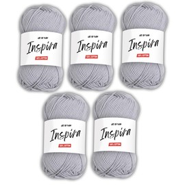 Art of Yarn İnspira 100% Cotton Yarn -3 DK Light, Soft & Smooth Yarn for Crocheting, Knitting & Crafts –250g (8.8 Oz), 425m (464.8 Yds) – Perfect for Baby Blankets, Scarves & More – 5 Skeins 99244