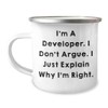 Developer's Delight Enamel Camping Mug - I'm A Developer. Funny