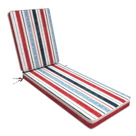 LVTXIII Indoor/Outdoor Chaise Lounge Cushion, Seasonal Replacement Sponge Bench Cushions with Zipper and Ties for Home and Garden, 72x21x3, Stripe Red Blue
