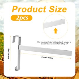 PEUTIER 2pcs Bee Frame Holders, Stainless Steel Beehive Frame Perches 5-Frame Capacity Bee Hive Frame Grip Bee Box Frame Holder Tool Beekeeping Frame Support Bracket Beekeepers Equipment Supplies
