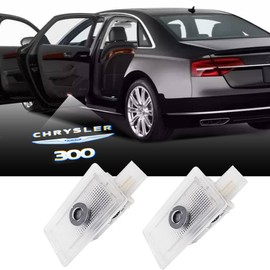 Courtesy Light, Door Welcome Light, Crown Courtesy Lamp, LED Logo Projection, 2-Pack Car Door Lamp with Tools, Compatible with Chrysler Chrysler 200 300 300C (Chrysler03)