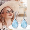Larimar Drop Earrings for Women 925 Sterling Silver Teardrop Dangle