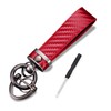 Mearo Genuine Leather Car Keychain, Carbon Fiber Key Chains with