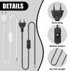Pack of 4 Power Cable with Switch, 3 m Euro