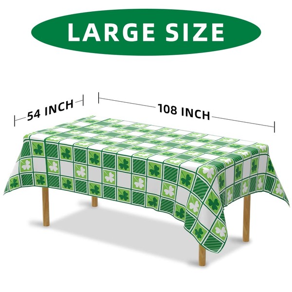 Labeol Labeol 3 PCS St Patricks Day Tablecloth, 54"x108" Shamrock