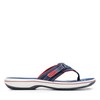 Clarks Women's Breeze Sea Flip-Flop, Navy/Red Synthetic, 5