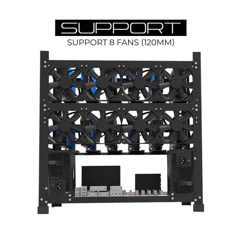 AAAwave 12GPU Mining Rig Frame - The Sluice V2 Steel