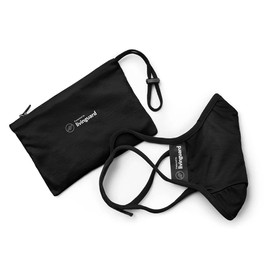 Livinguard - Fitness Mask + Protect Bag - Sports Mask & Mask Bag - Washable, Reusable, Breathable Mask Made of Lyocell, Storage Bag for Masks Technology (Large, Black), Black