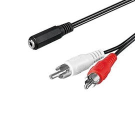 CABLEPELADO Stereo Audio Cable 2 x RCA M Jack 3.5mm/H Black (1.4m)
