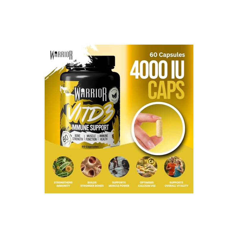 Warrior Vitamin D3 Tablets 4000 IU 60 Day High Strength