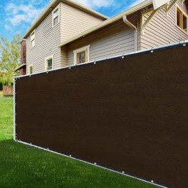 ShadeMart 3' x 142' Balcony Privacy Screen Fence Brown Deck Privacy Screen Apartment Customize Size 170 GSM Fencing Mesh Net with Grommets & Zip Ties 90% Blockage Fence Cover for Patio Railing