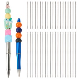 Beadthoven 50pcs Metal Blank Bars for Beadable Pens, Rust-Resistance Stainless Steel Beaded Rods Replacement Beadpen Bar Extender Parts for DIY Pens Repair Making Supplies Mixed Size