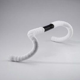 Fabric Knurl Handlebar Tape - Road Bike Bar Tape with Handlebar Plugs and Finishing Strips - 200 x 3 cm - 2.5mm Thick - White