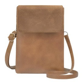 Suede Leather Crossbody Bag for Women – Small Vintage Shoulder Messenger Bag with Adjustable Strap, Anti-Theft Zipper Pocket, Light Brown Handbag for Shopping, Dating, and Travel