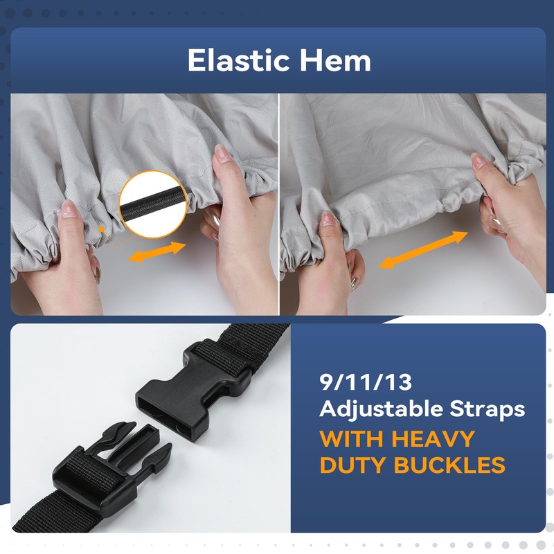 Nukugula Heavy Duty 1200D Solution-Dyed Polyester Boat Cover with Storage