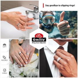 8 Sizes Ring Size Adjuster for Loose Rings - Omilly Invisible Ring Guards and Spacers, Fit Almost Any Ring Size - Ring Resizer for Men and Women Jewelry - Spiral Silicone Tightener Set- 8 Pack