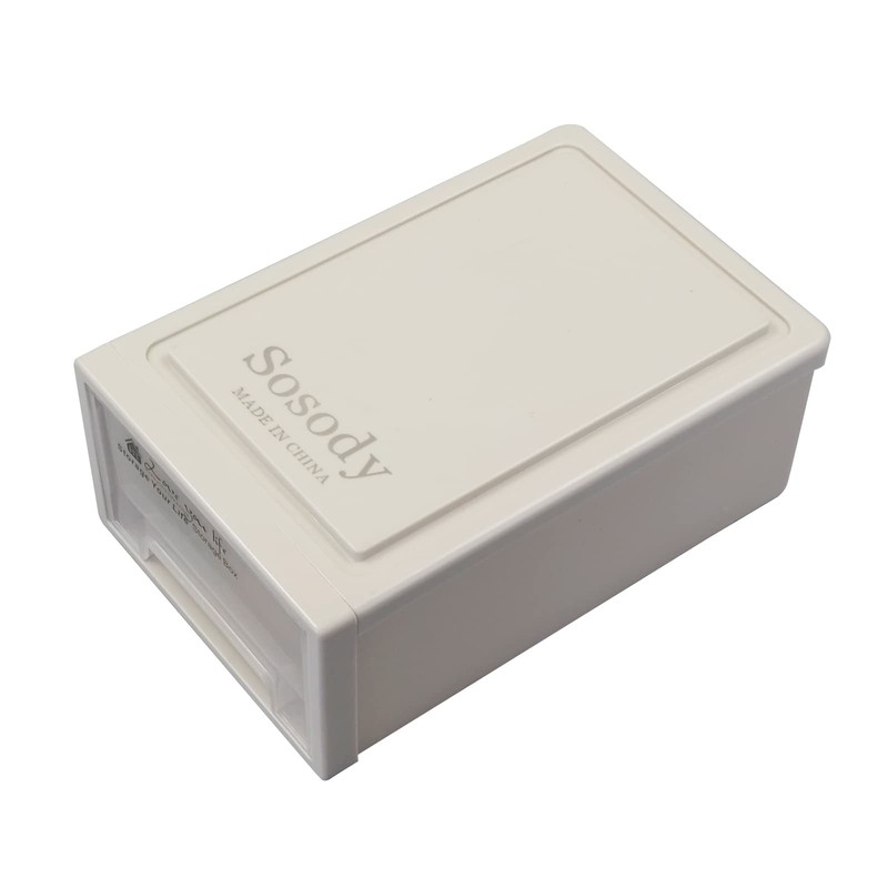 Sosody Plastic Compact Stacking Storage Drawer Unit, 6 Quart, 3