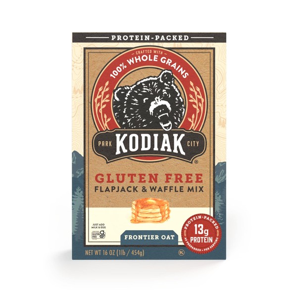 Kodiak Gluten Free Flapjack, Pancake & Waffle Mix, Frontier Oat, High Protein,100% Whole Grains (Pack of 1)